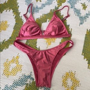 Metallic Pink 2 Piece Swim